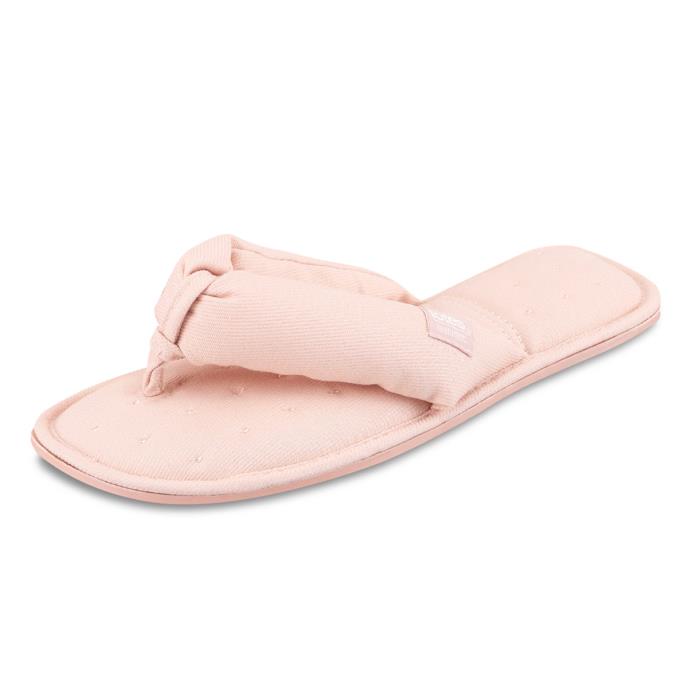 Isotoner® Ladies Woven Toe Post Slipper Pink Extra Image 2